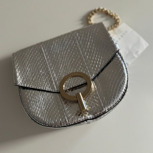 SANDRO Paris Silver Gold Crossbody Pepita Bag - Picture 7 of 7